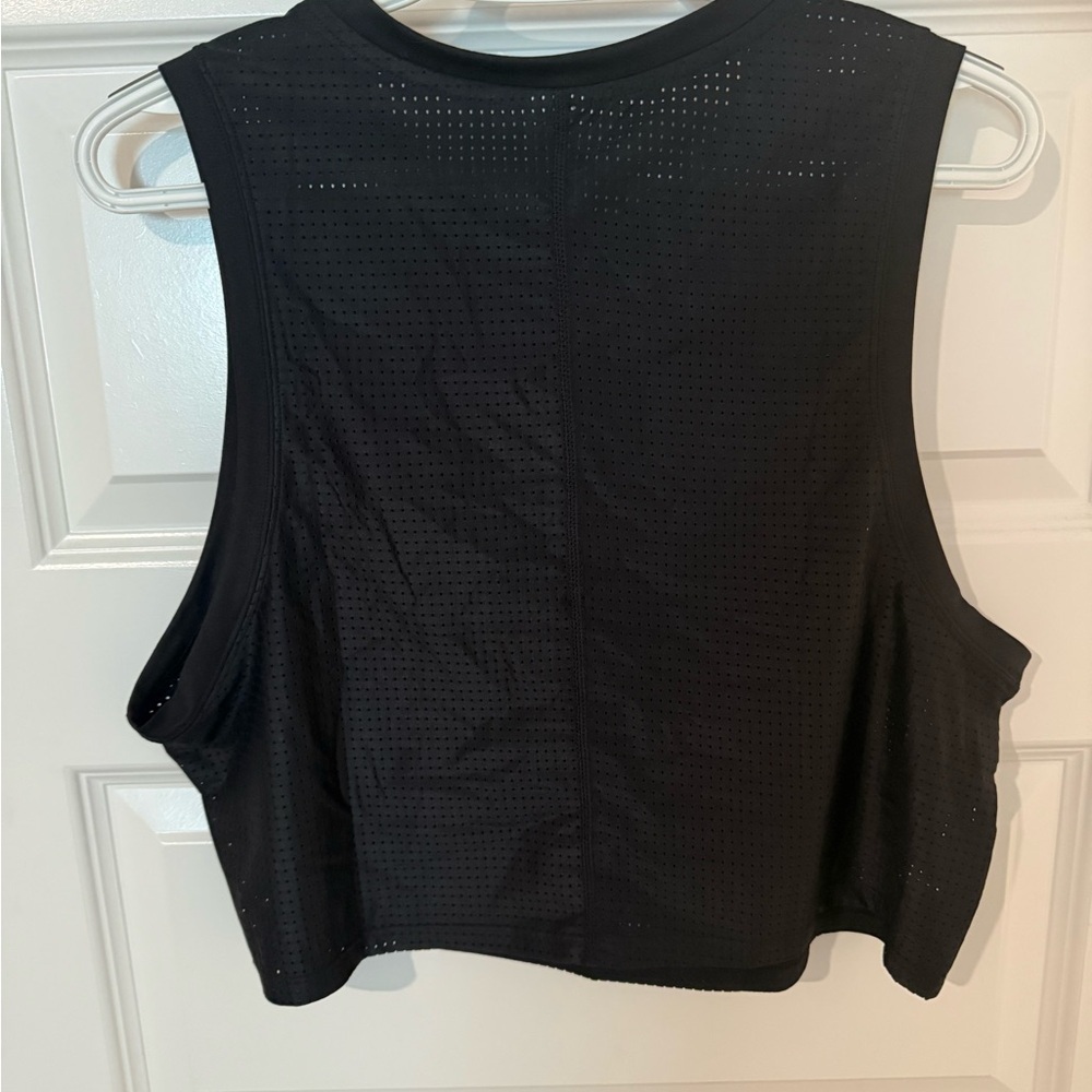 Fabletics Black Sleeveless Mesh Muscle Crop Top - Picture 5 of 5